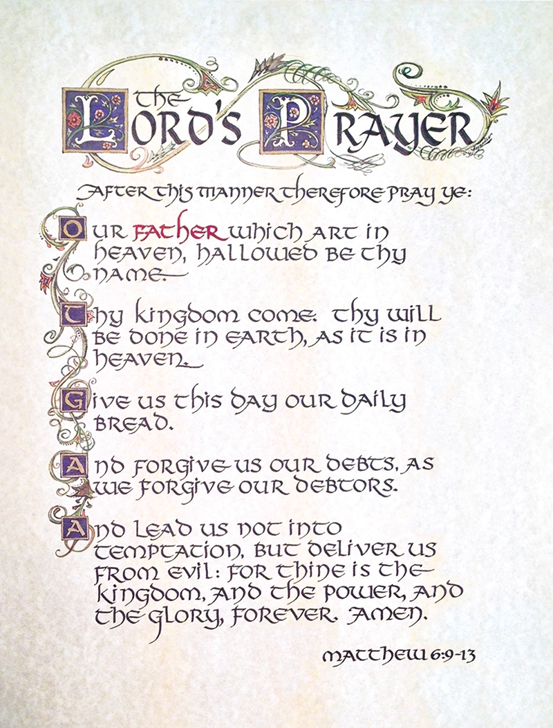 Lord's Prayer Calligraphy Print